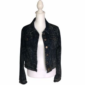 VELVET HEART cropped jean denim jacket women size M